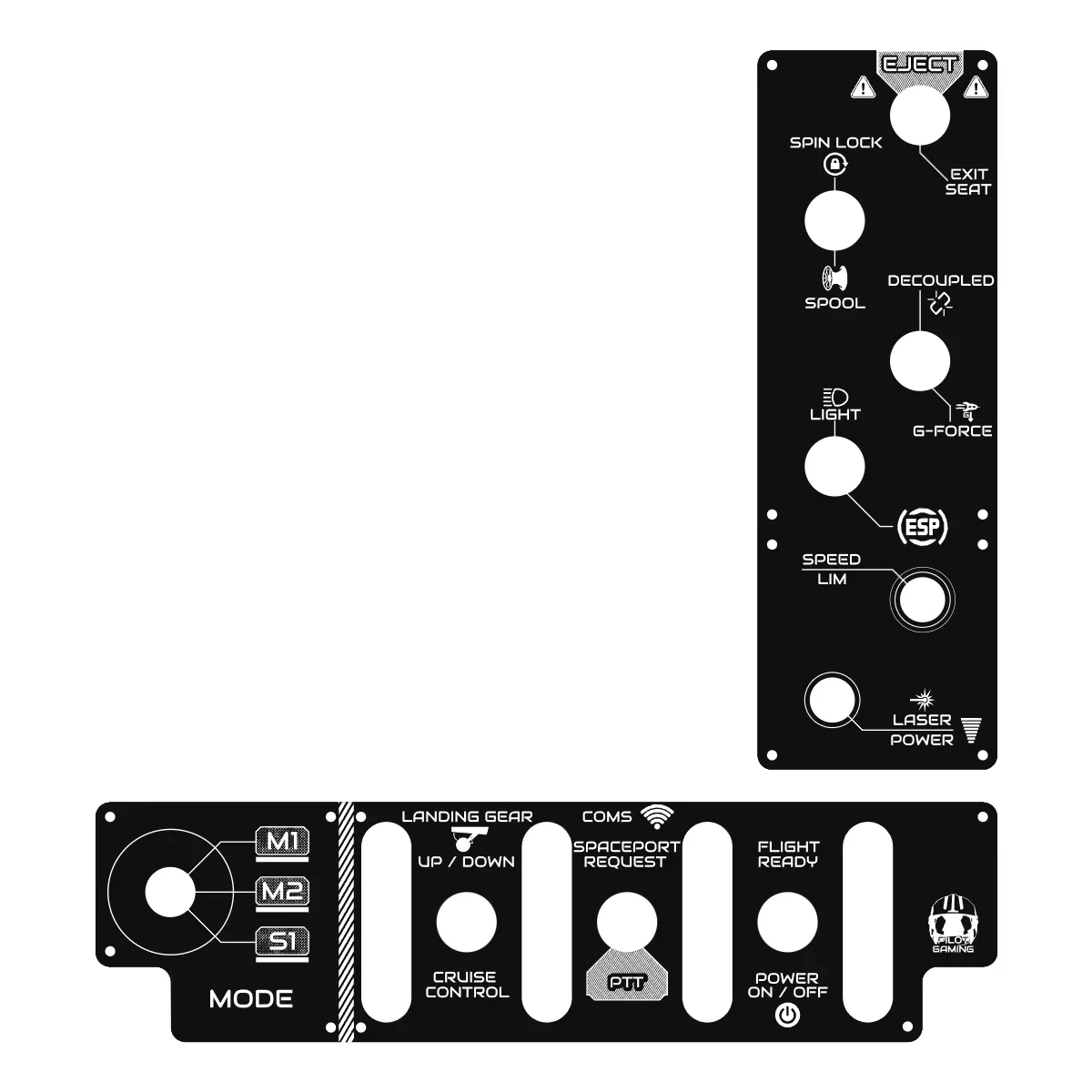 HOTAS Plates for Saitek X55-X56